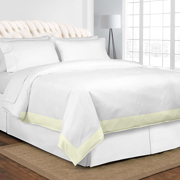 Ivory with White Two Tone Duvet Cover