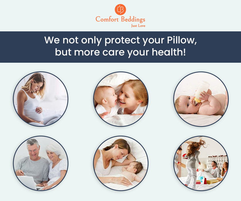 Terry Navy Blue Waterproof Pillow Protector