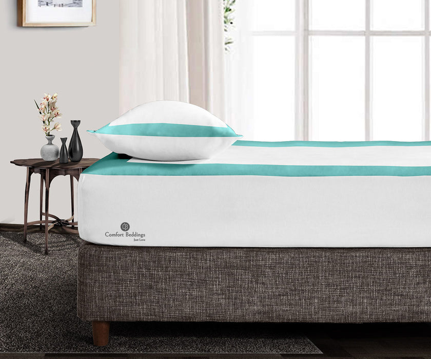 Aqua Greend two tone Fitted Bed Sheet