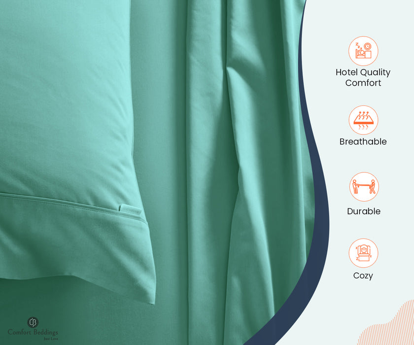 Aqua Greend two tone Fitted Bed Sheet