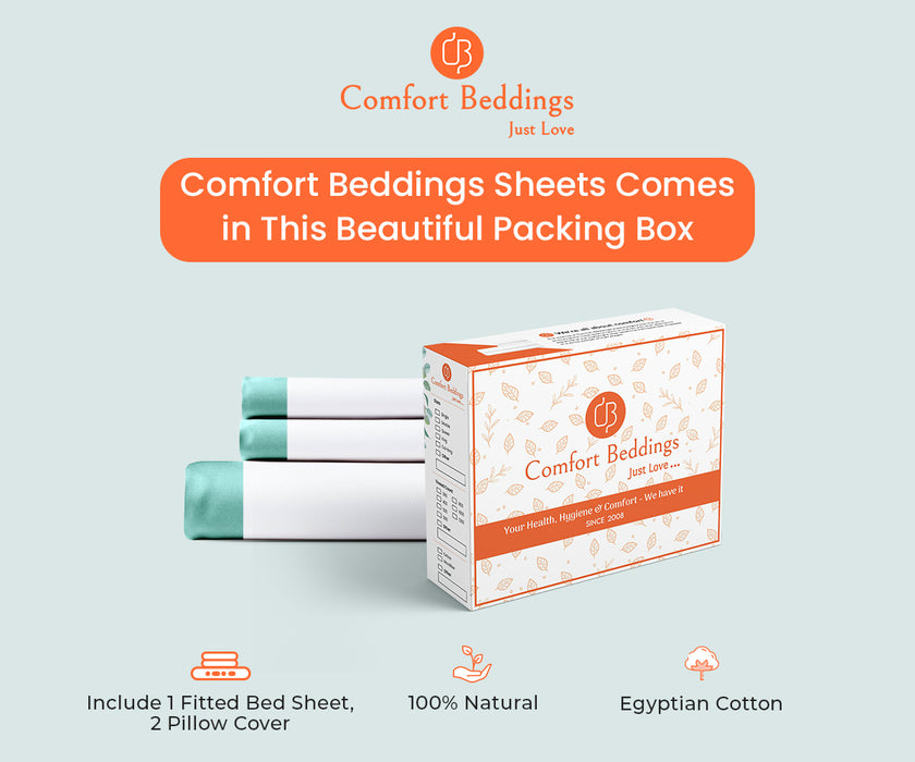 Aqua Greend two tone Fitted Bed Sheet