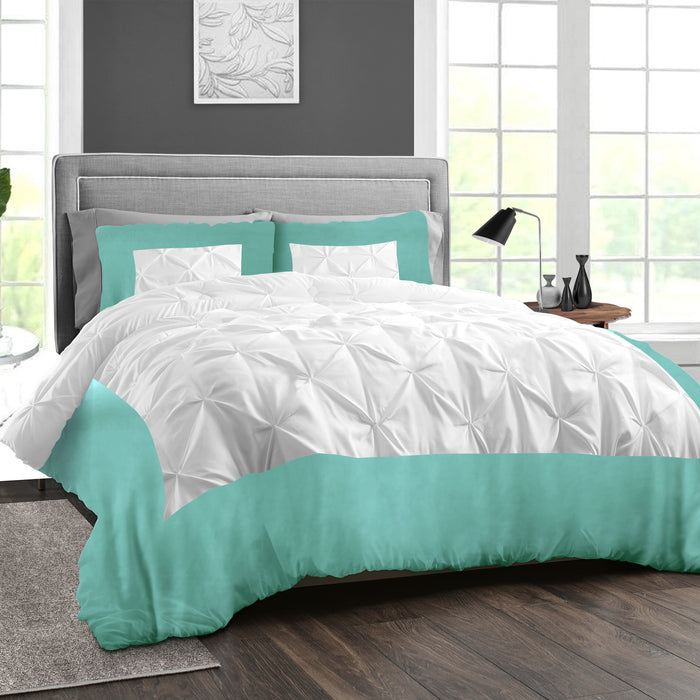 Aqua Green Dual Tone Half Pinch Duvet Cover