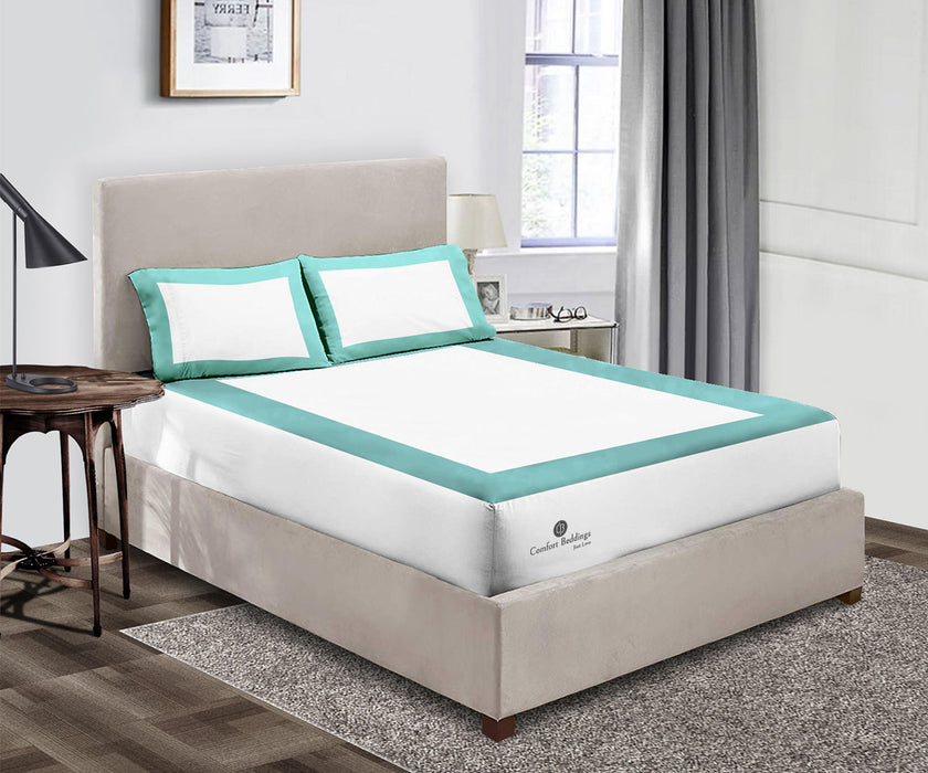 Aqua Greend two tone Fitted Bed Sheet