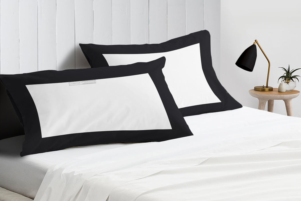 Black with White Two Tone Pillow Covers