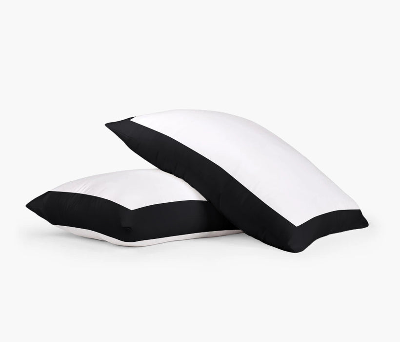 Black with White Two Tone Pillow Covers