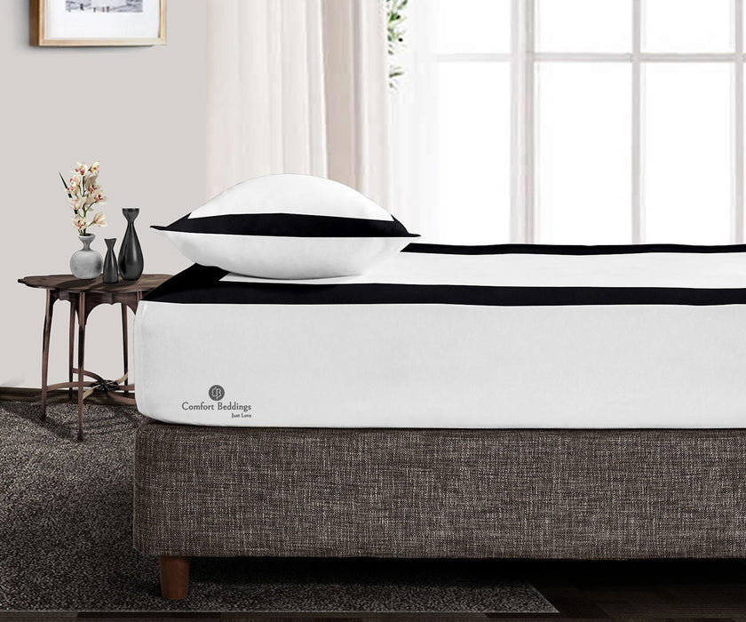 Black two tone Fitted Bed Sheet