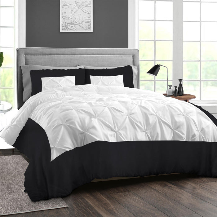 Black Dual Tone Half Pinch Duvet Cover