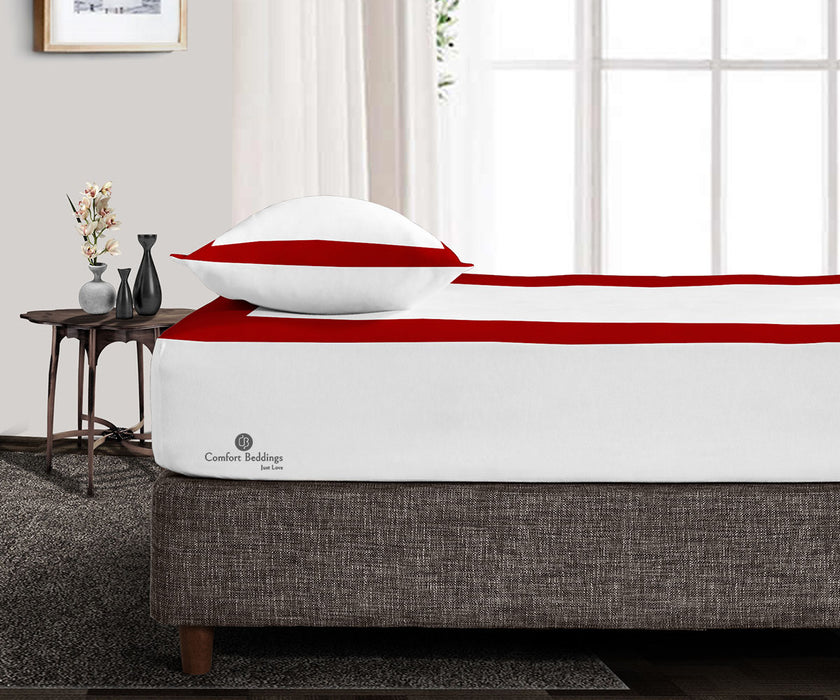 Blood Red two tone Fitted Bed Sheet
