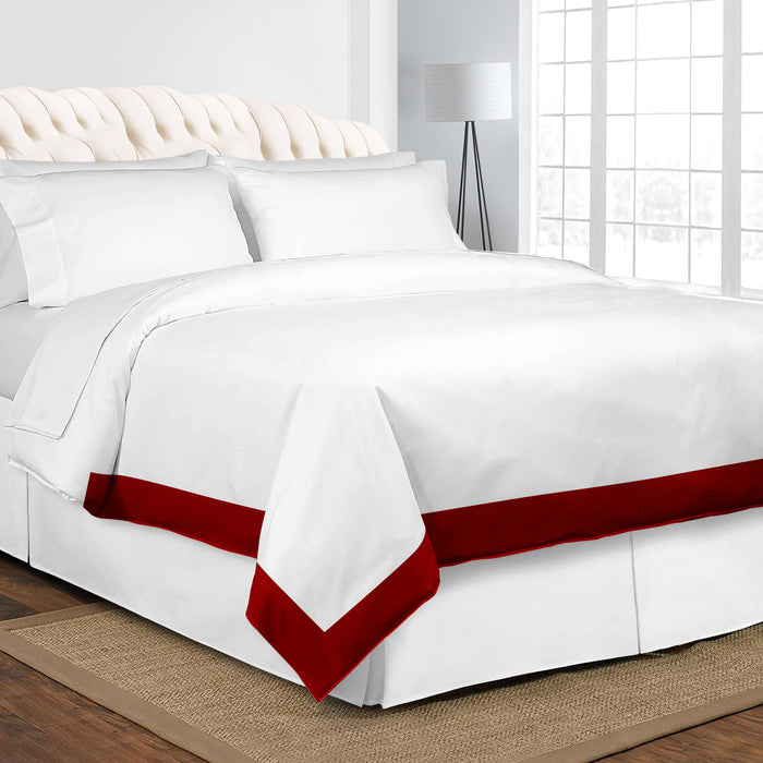 Blood Red with White Two Tone Duvet Cover
