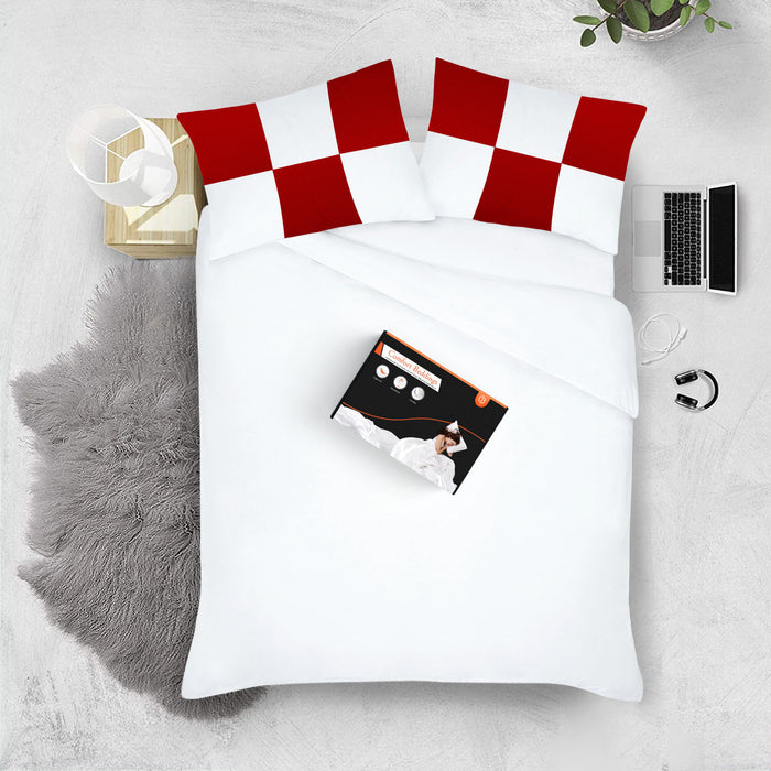 Blood Red with White Chex Pillow Covers