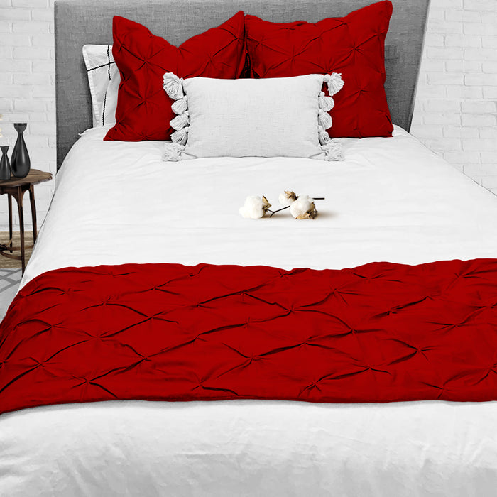 Blood Red Pinch Bed Runner