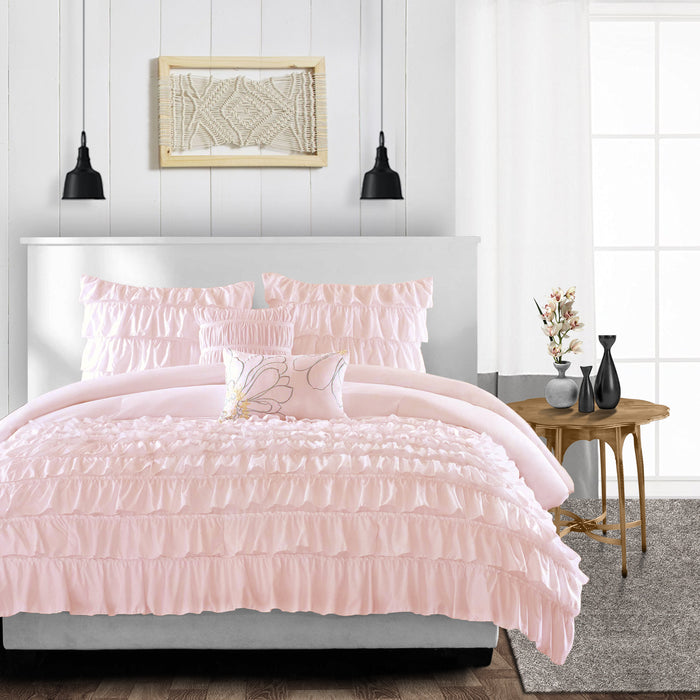 Blush Multi Ruffled Duvet Cover