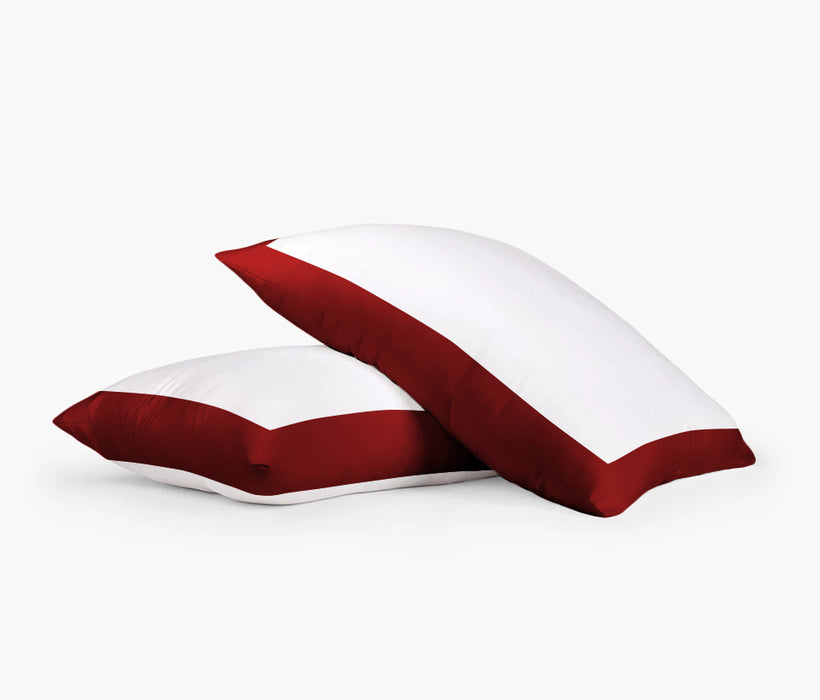 Burgundy with White Two Tone Pillow Covers