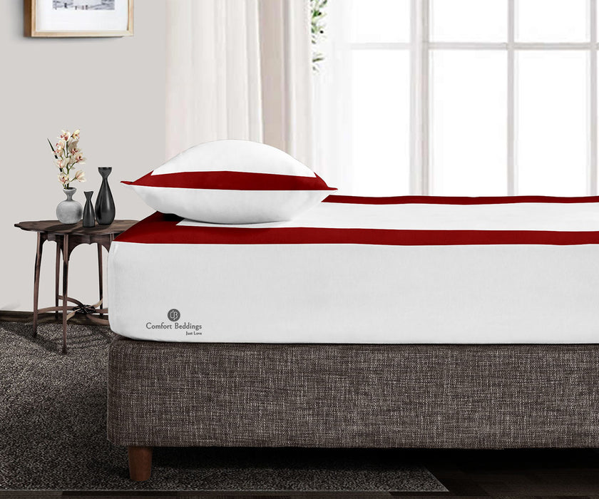 Burgundy two tone Fitted Bed Sheet