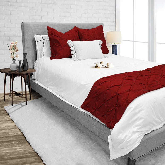 Burgundy Pinch Bed Runner