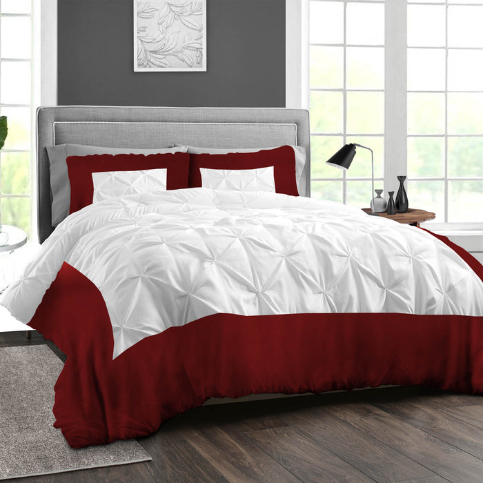 Burgundy Dual Tone Half Pinch Duvet Cover