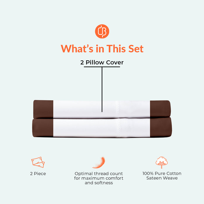 Chocolate with White Two Tone Pillow Covers