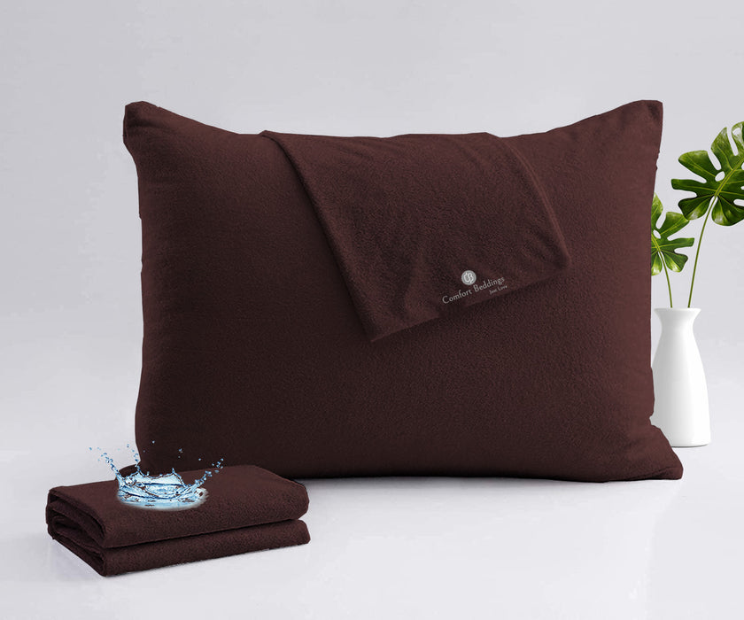 Terry Chocolate Waterproof Pillow Protector