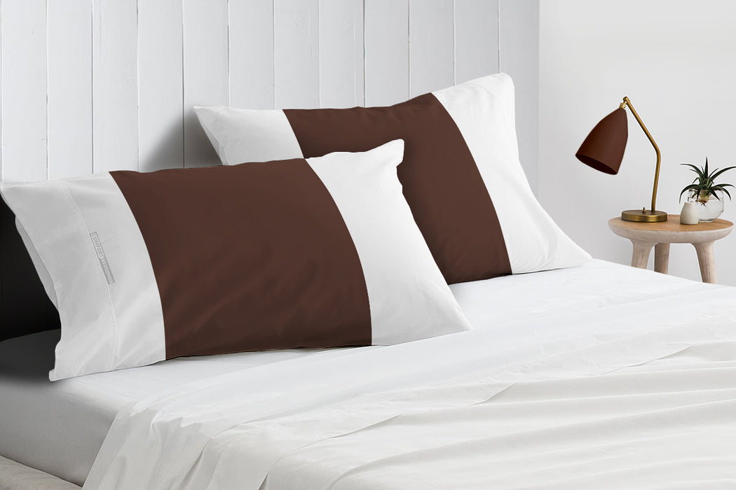 Chocolate with White Contrast Pillow Covers