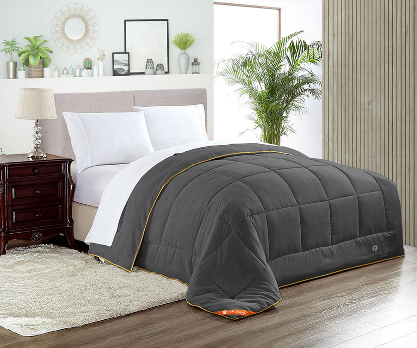 Dark Grey Fitted Bedsheet Combo Offer - Comfort Beddings