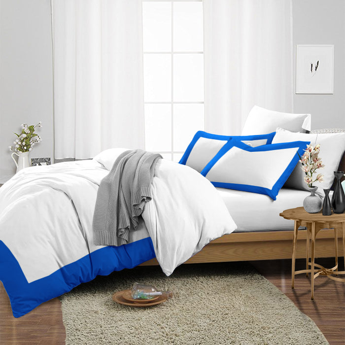 Royal Blue with White Two Tone Duvet Cover