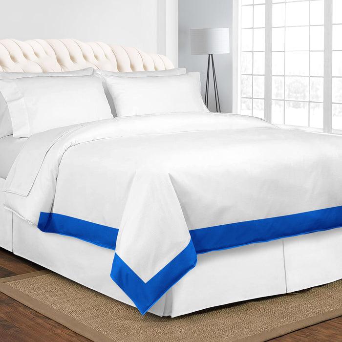 Royal Blue with White Two Tone Duvet Cover