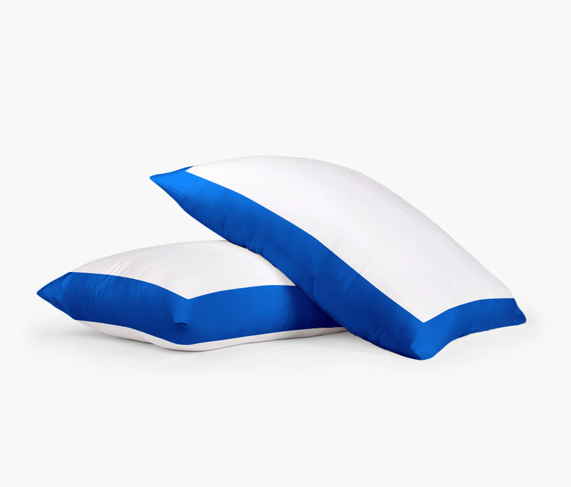 Royal Blue with White Two Tone Pillow Covers