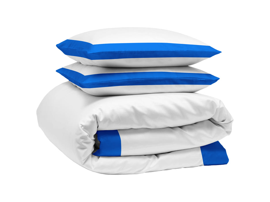 Royal Blue with White Two Tone Duvet Cover