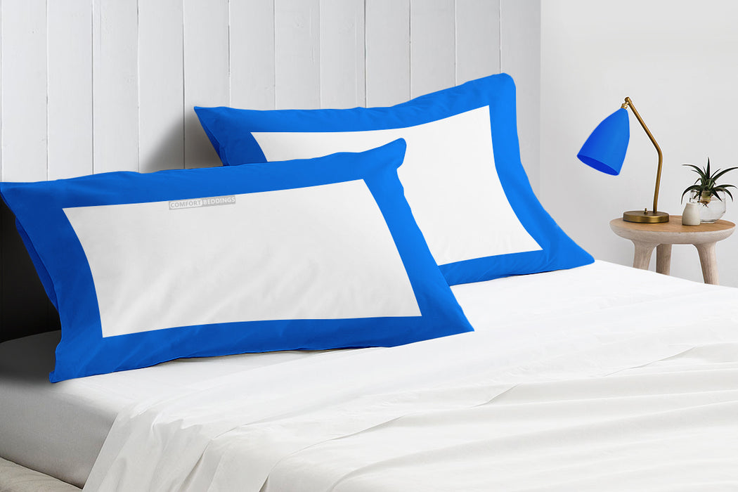 Royal Blue with White Two Tone Pillow Covers