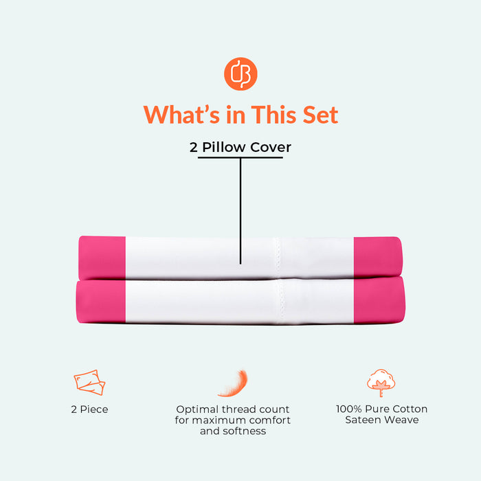 Hot Pink with White Two Tone Pillow Covers