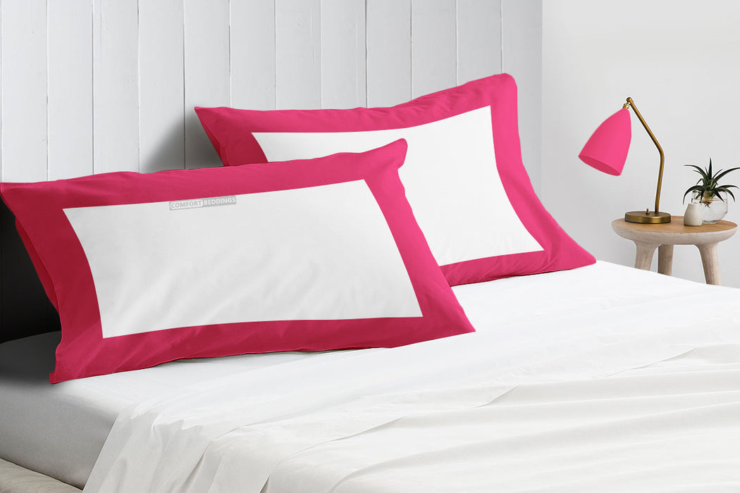 Hot Pink with White Two Tone Pillow Covers