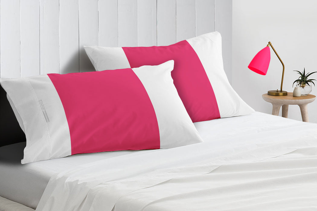Hot Pink with White Contrast Pillow Covers