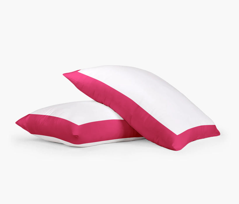 Hot Pink with White Two Tone Pillow Covers