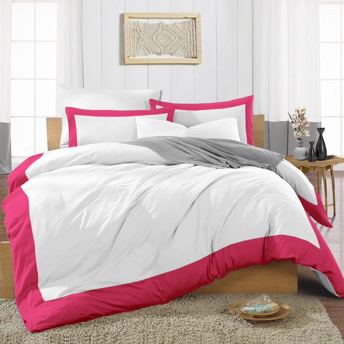 Hot Pink with White Two Tone Duvet Cover