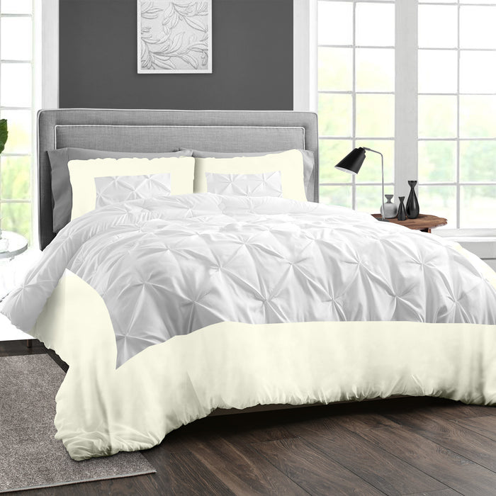 Ivory Dual Tone Half Pinch Duvet Cover