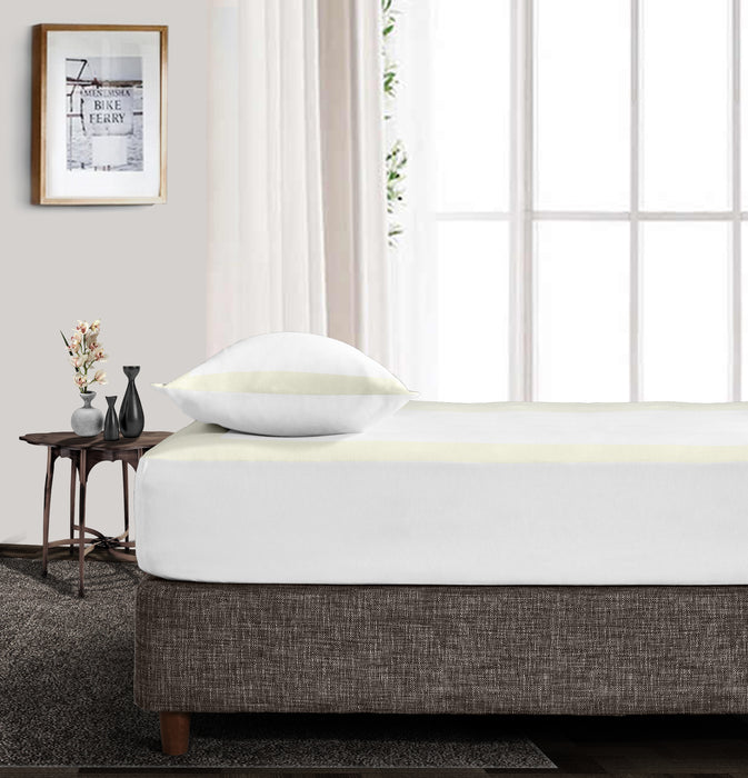Ivory two tone Fitted Bed Sheet