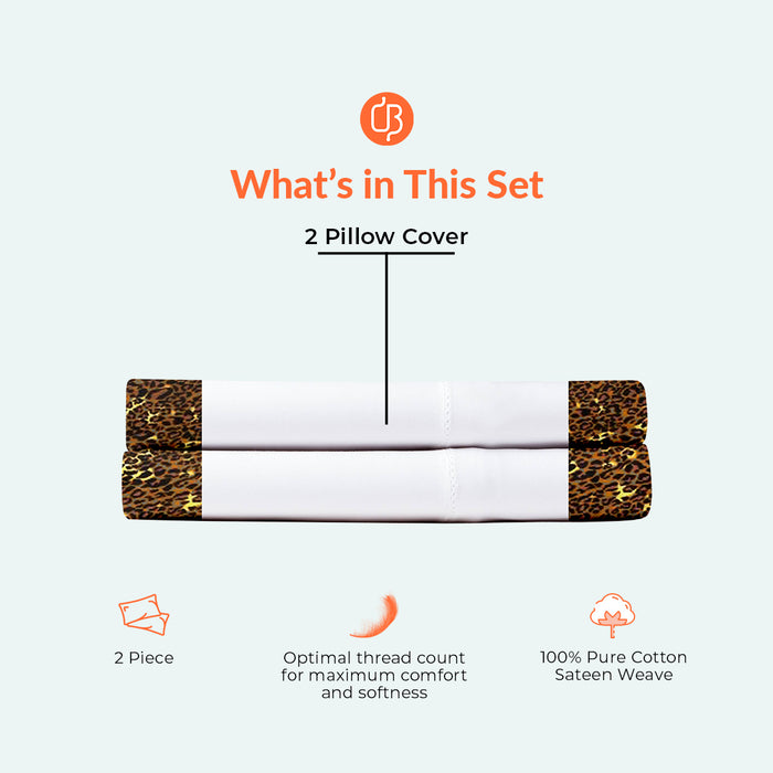 Leopard Print with White Two Tone Pillow Covers