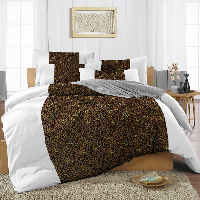 Leopard Print Contrast Colour Bar Duvet Cover