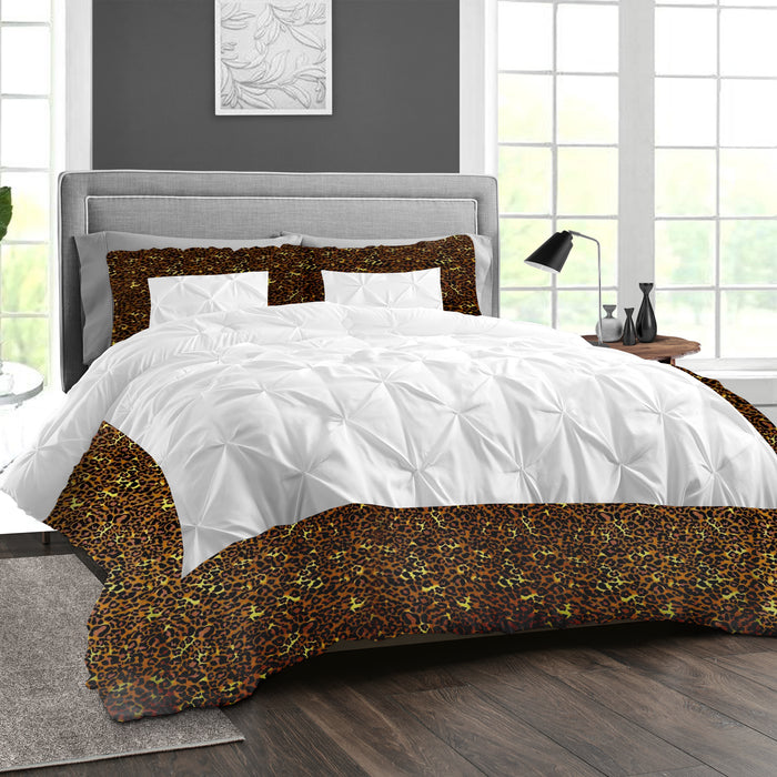 Leopard Print Dual Tone Half Pinch Duvet Cover