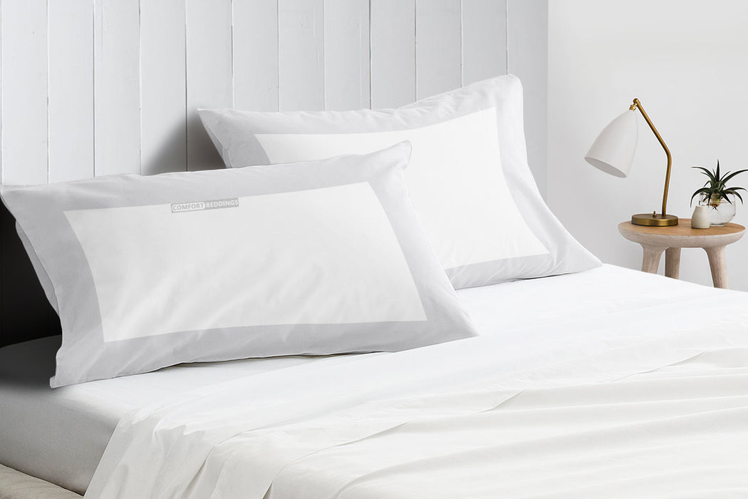 Light Grey with White Two Tone Pillow Covers