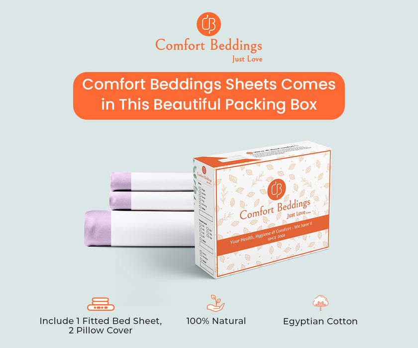 Lilac two tone Fitted Bed Sheet