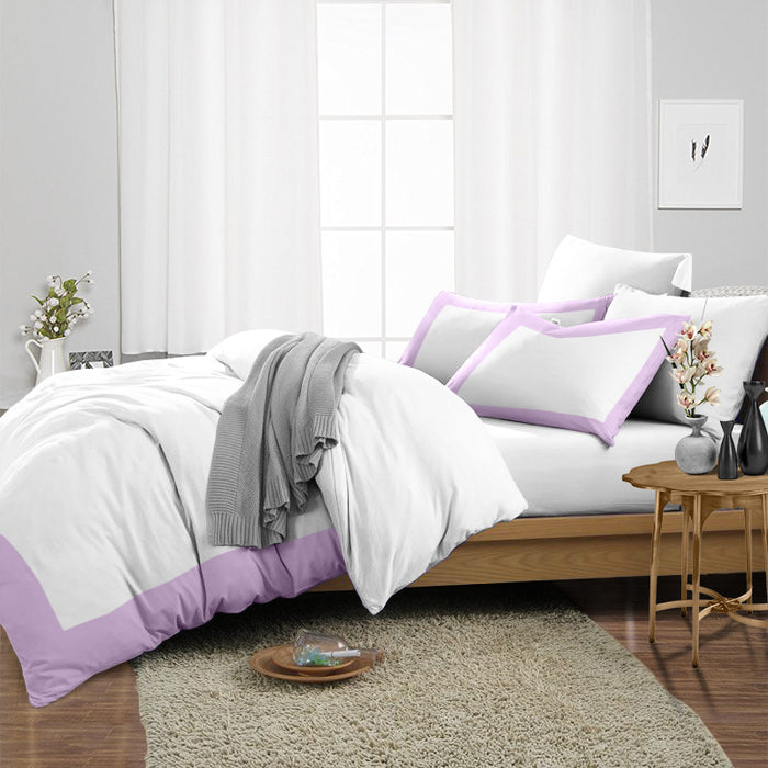 Lilac with White Two Tone Duvet Cover