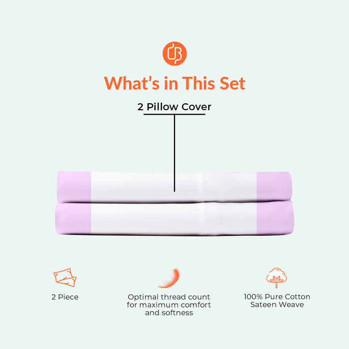 Lilac with White Two Tone Pillow Covers