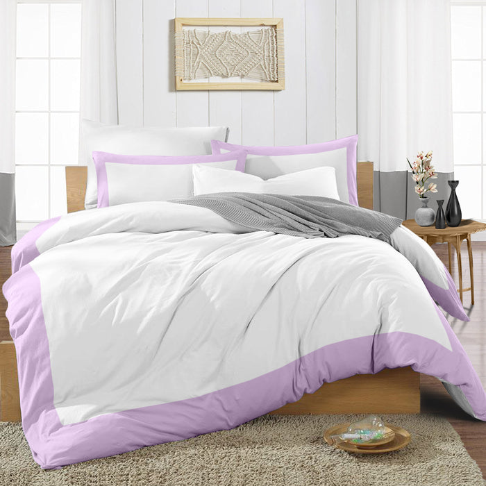 Lilac with White Two Tone Duvet Cover