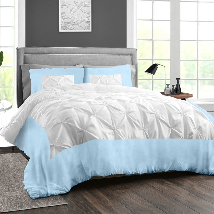 Light Blue Dual Tone Half Pinch Duvet Cover