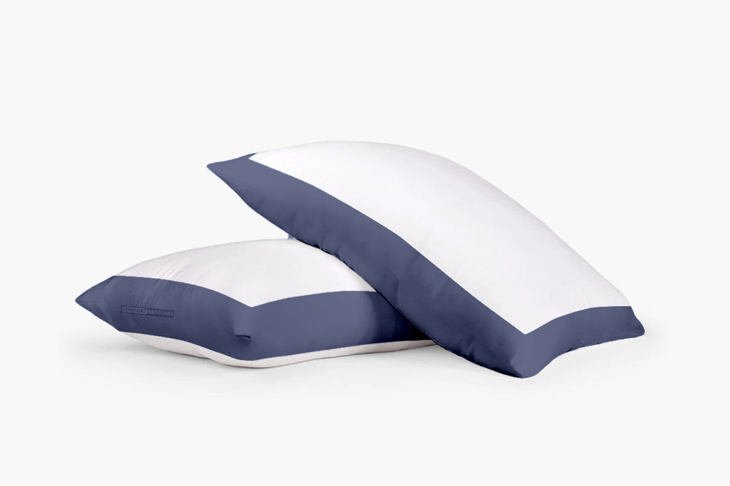 Mediterranean Blue with White Two Tone Pillow Covers
