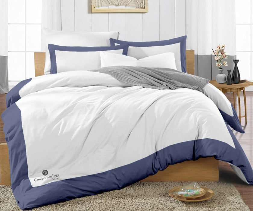 Mediterranean Blue with White Two Tone Duvet Cover