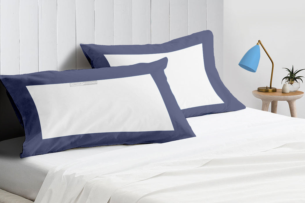Mediterranean Blue with White Two Tone Pillow Covers