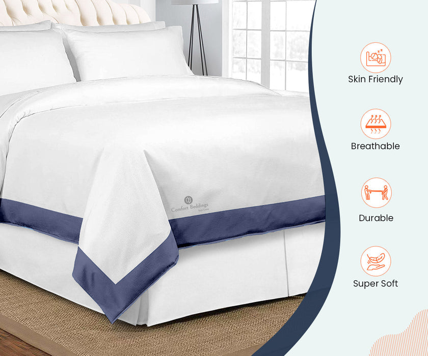 Mediterranean Blue with White Two Tone Duvet Cover