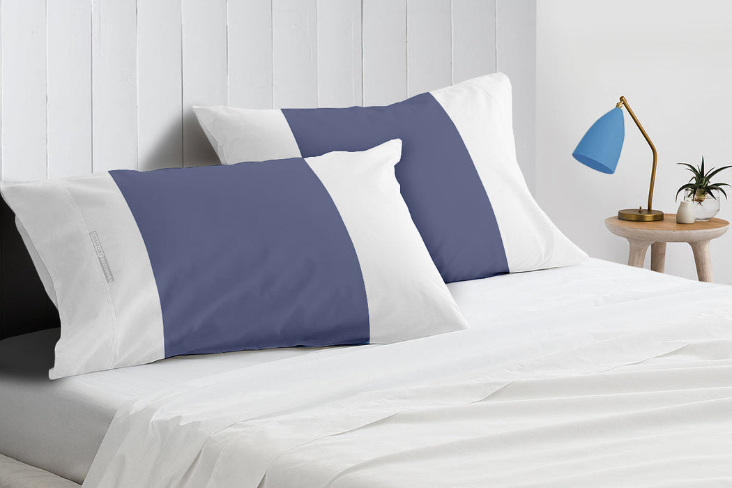 Mediterranean Blue with White Contrast Pillow Covers